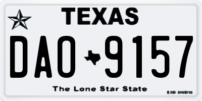 TX license plate DAO9157