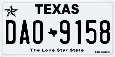 TX license plate DAO9158