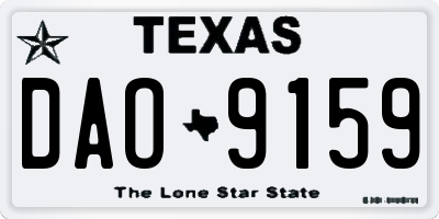 TX license plate DAO9159