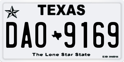 TX license plate DAO9169