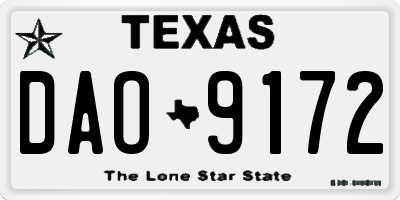TX license plate DAO9172