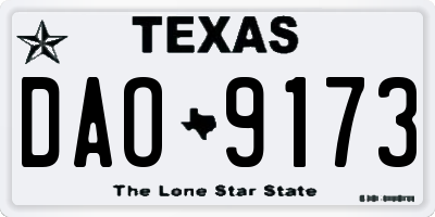 TX license plate DAO9173