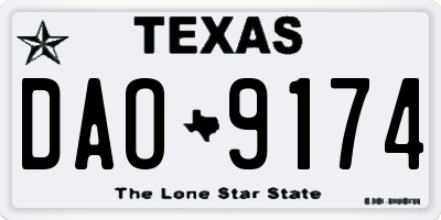 TX license plate DAO9174