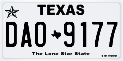 TX license plate DAO9177