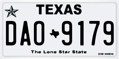 TX license plate DAO9179