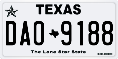 TX license plate DAO9188