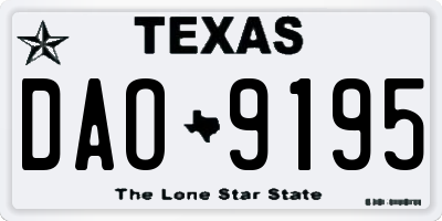 TX license plate DAO9195