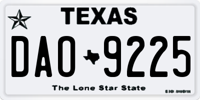 TX license plate DAO9225