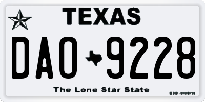 TX license plate DAO9228
