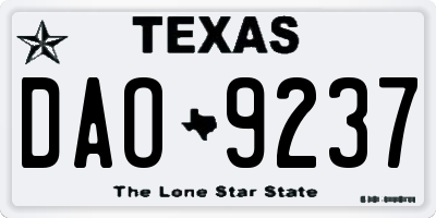TX license plate DAO9237