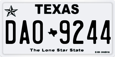 TX license plate DAO9244