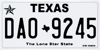 TX license plate DAO9245