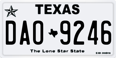 TX license plate DAO9246