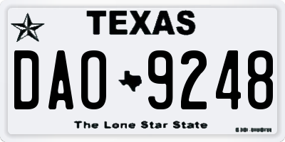 TX license plate DAO9248