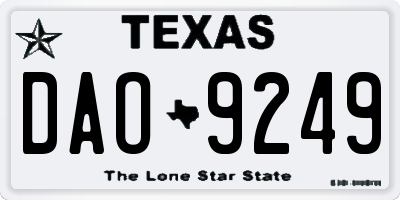 TX license plate DAO9249