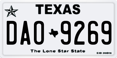 TX license plate DAO9269