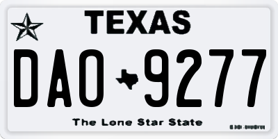 TX license plate DAO9277
