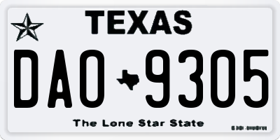 TX license plate DAO9305