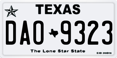 TX license plate DAO9323