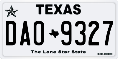 TX license plate DAO9327