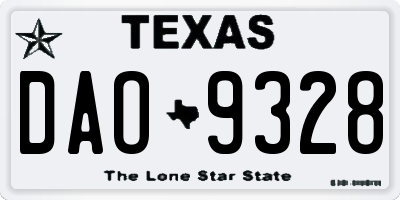 TX license plate DAO9328