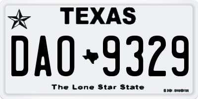 TX license plate DAO9329