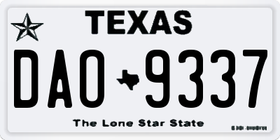 TX license plate DAO9337