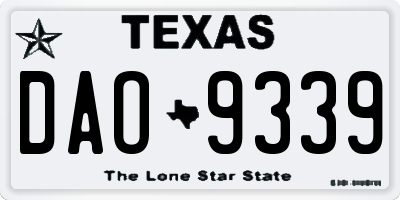 TX license plate DAO9339
