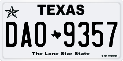 TX license plate DAO9357