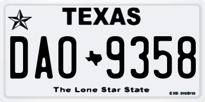 TX license plate DAO9358