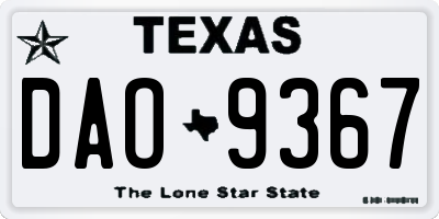 TX license plate DAO9367