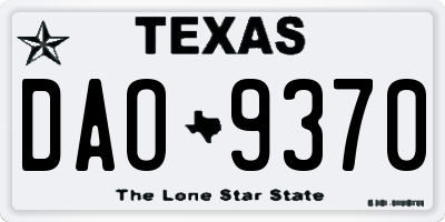 TX license plate DAO9370