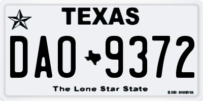 TX license plate DAO9372