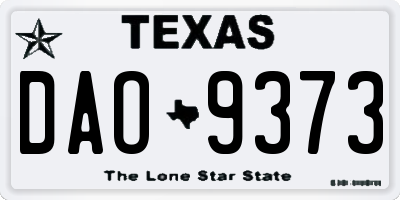 TX license plate DAO9373
