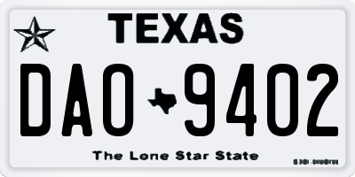 TX license plate DAO9402