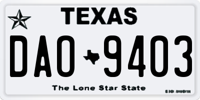 TX license plate DAO9403