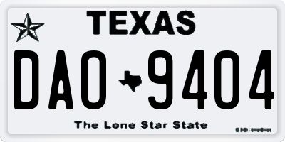 TX license plate DAO9404