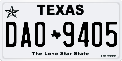 TX license plate DAO9405