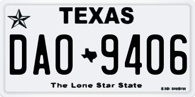 TX license plate DAO9406