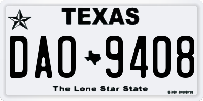 TX license plate DAO9408