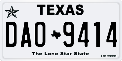 TX license plate DAO9414
