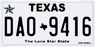 TX license plate DAO9416