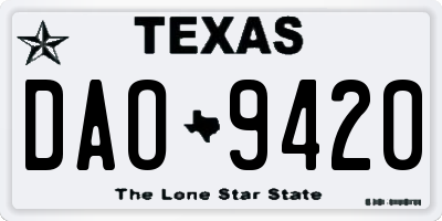TX license plate DAO9420