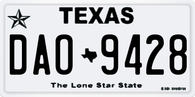 TX license plate DAO9428