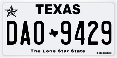 TX license plate DAO9429