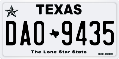 TX license plate DAO9435