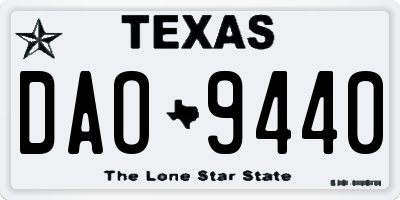 TX license plate DAO9440
