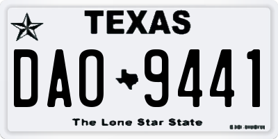 TX license plate DAO9441