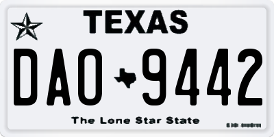 TX license plate DAO9442