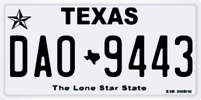 TX license plate DAO9443